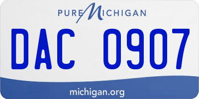 MI license plate DAC0907