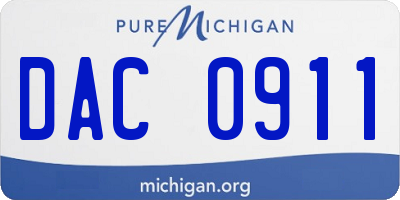 MI license plate DAC0911