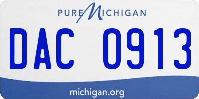 MI license plate DAC0913