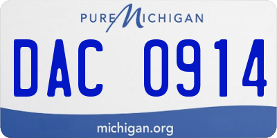 MI license plate DAC0914