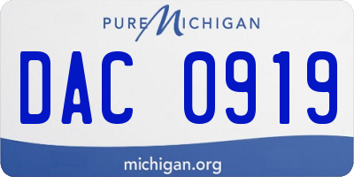 MI license plate DAC0919