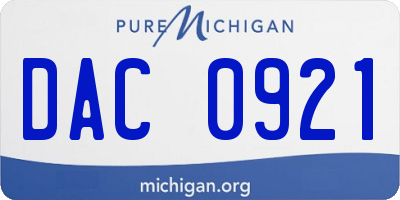 MI license plate DAC0921