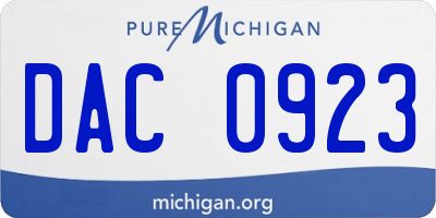 MI license plate DAC0923