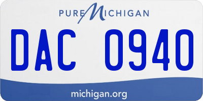 MI license plate DAC0940