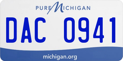 MI license plate DAC0941