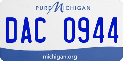 MI license plate DAC0944