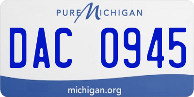 MI license plate DAC0945