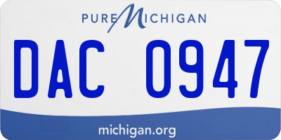 MI license plate DAC0947