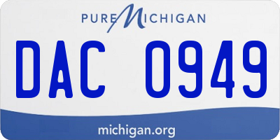 MI license plate DAC0949
