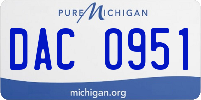 MI license plate DAC0951
