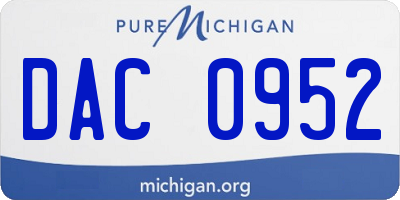 MI license plate DAC0952