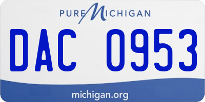 MI license plate DAC0953