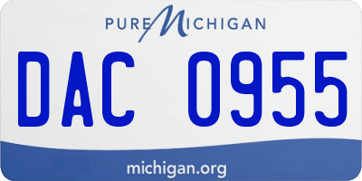 MI license plate DAC0955