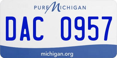 MI license plate DAC0957