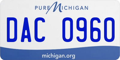 MI license plate DAC0960