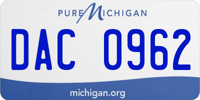 MI license plate DAC0962