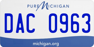 MI license plate DAC0963