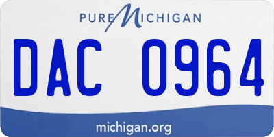 MI license plate DAC0964