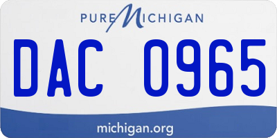 MI license plate DAC0965