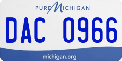 MI license plate DAC0966