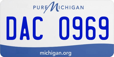MI license plate DAC0969