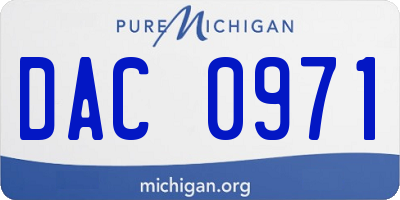 MI license plate DAC0971