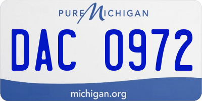 MI license plate DAC0972