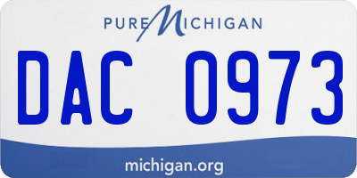 MI license plate DAC0973