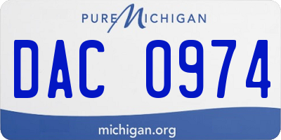 MI license plate DAC0974