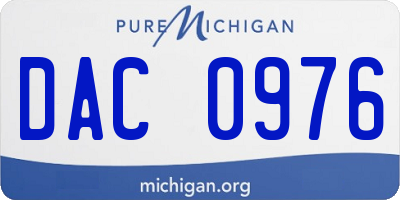 MI license plate DAC0976