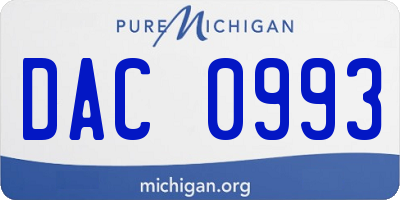 MI license plate DAC0993