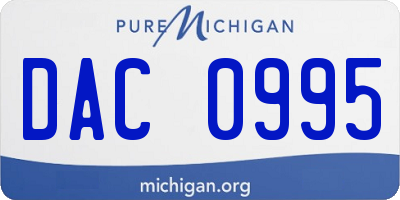 MI license plate DAC0995