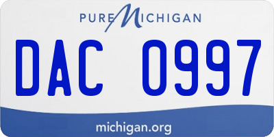 MI license plate DAC0997