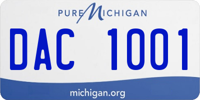 MI license plate DAC1001