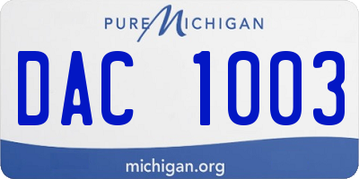 MI license plate DAC1003