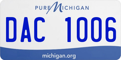 MI license plate DAC1006