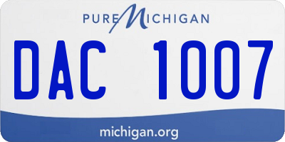 MI license plate DAC1007
