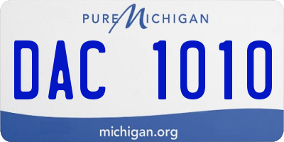 MI license plate DAC1010