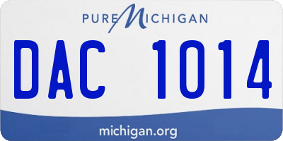 MI license plate DAC1014