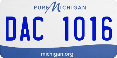 MI license plate DAC1016