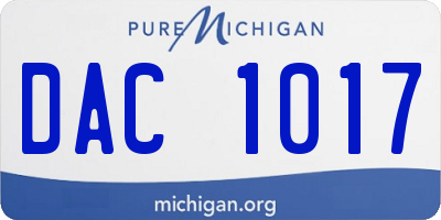 MI license plate DAC1017