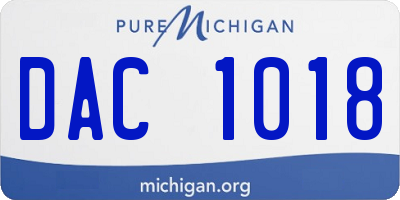 MI license plate DAC1018