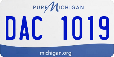 MI license plate DAC1019