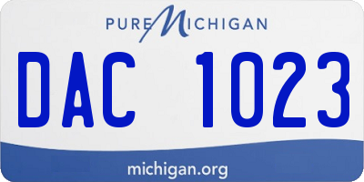 MI license plate DAC1023
