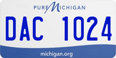 MI license plate DAC1024