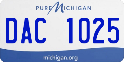 MI license plate DAC1025