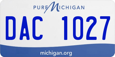 MI license plate DAC1027