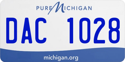 MI license plate DAC1028