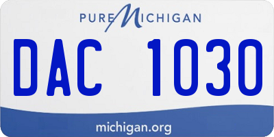 MI license plate DAC1030