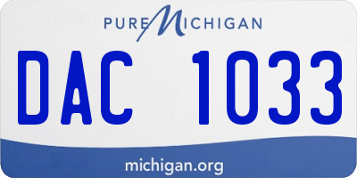 MI license plate DAC1033